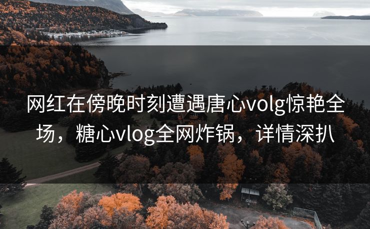 网红在傍晚时刻遭遇唐心volg惊艳全场，糖心vlog全网炸锅，详情深扒